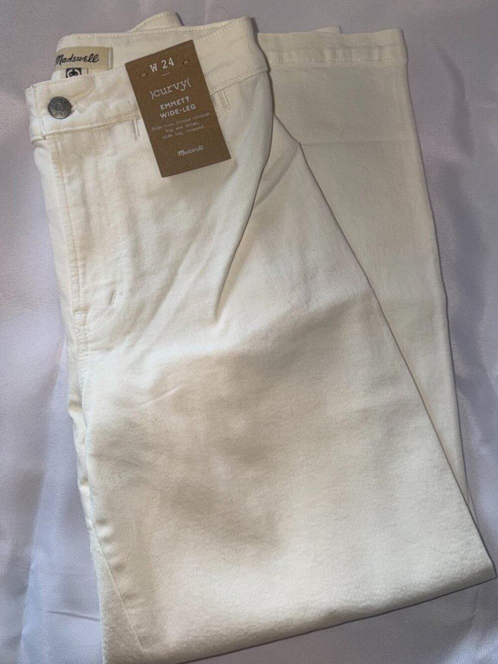 Madewell - Emmett Wide-Leg Curvy - Size 24 - White